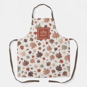 Personalised Autumn Family Name Monogram Apron