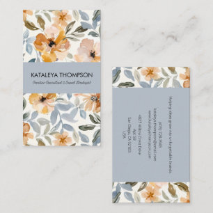 Personalised Autumn Floral Business Card