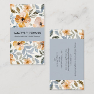 Personalised Autumn Floral Business Card