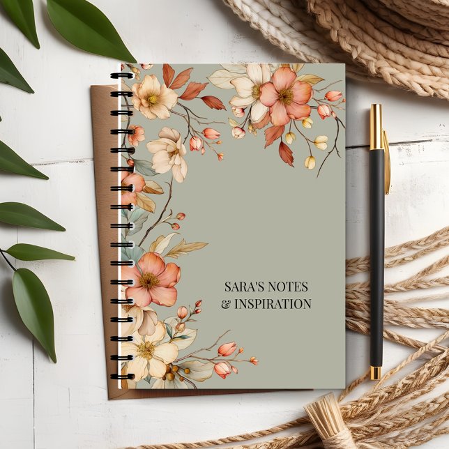 Personalised Autumn Garden Green Notebook (Creator Uploaded)