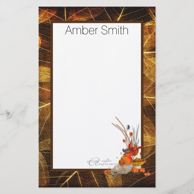 Personalised Autumn Harvest Stationery (Front)