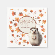 Personalised Autumn Hedgehog Napkins