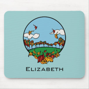 Personalised Autumn Landscape Scene Mouse Mat