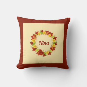 Personalised Autumn Leaf Simple Keepsake Cushion