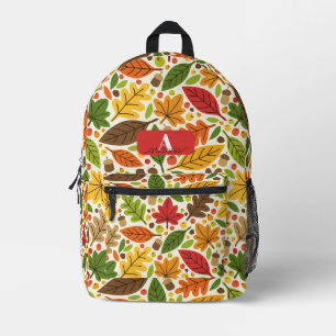 Personalised Autumn Leaves Kids Printed Backpack
