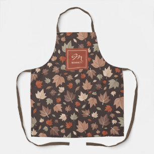 Personalised Autumn Leaves Monogram Apron