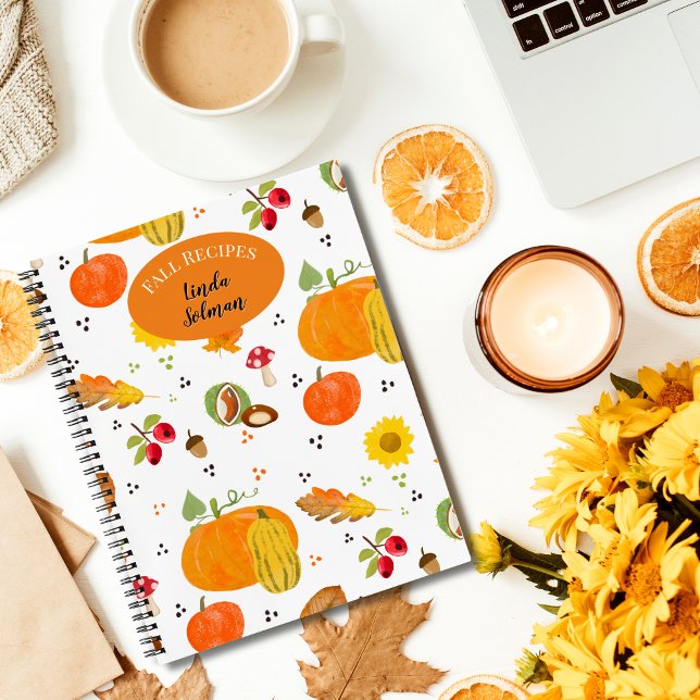 Personalised Autumn Lover Notebook (Cute autumn-themed notebook with spiral binding for recipes, ideas, important information, etc.)