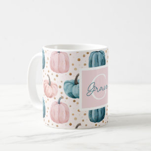 Personalised Autumn Mug with Pumpkins Pattern