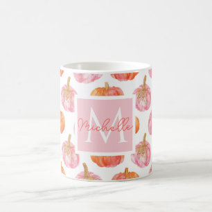 Personalised Autumn Mug with Pumpkins Pattern