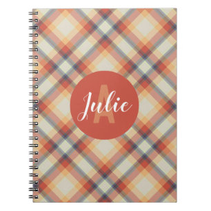 Personalised Autumn Plaid Notebook