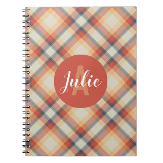 Personalised Autumn Plaid Notebook