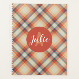 Personalised Autumn Plaid Planner