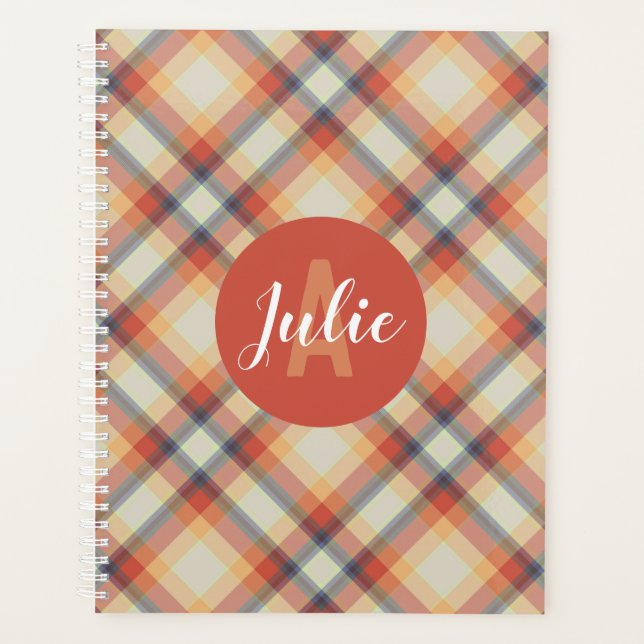 Personalised Autumn Plaid Planner (Front)
