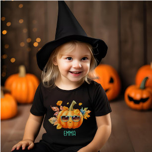 Personalised Autumn Pumpkin Toddler Halloween T-Shirt