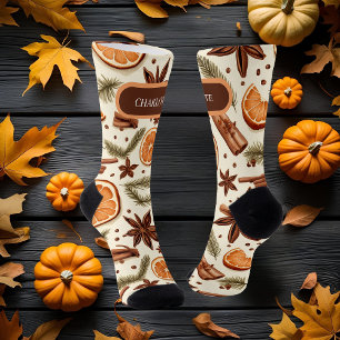 Personalised Autumn Spice Crew Socks