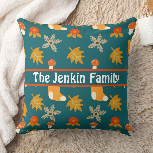 Personalised Autumn Throw Pillow (Blanket)