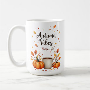Personalised Autumn Vibes Nurse Life Coffee Mug