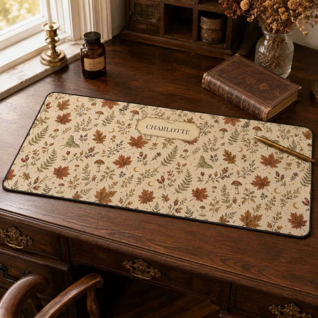 Personalised Autumn Witchy Botanical Desk Mat (Personalized Autumn Witchy Botanical Desk Mat)