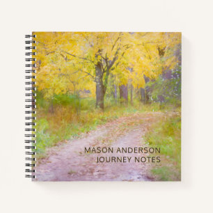 Personalised Autumn Woods Trail Journey Notebook