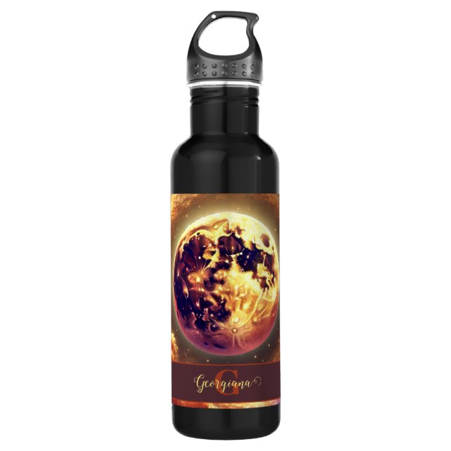Personalised Autumnal Galaxy Harvest Moon 710 Ml Water Bottle (Front)