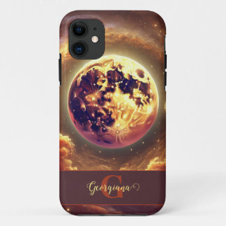 Personalised Autumnal Galaxy Harvest Moon iPhone 11 Case