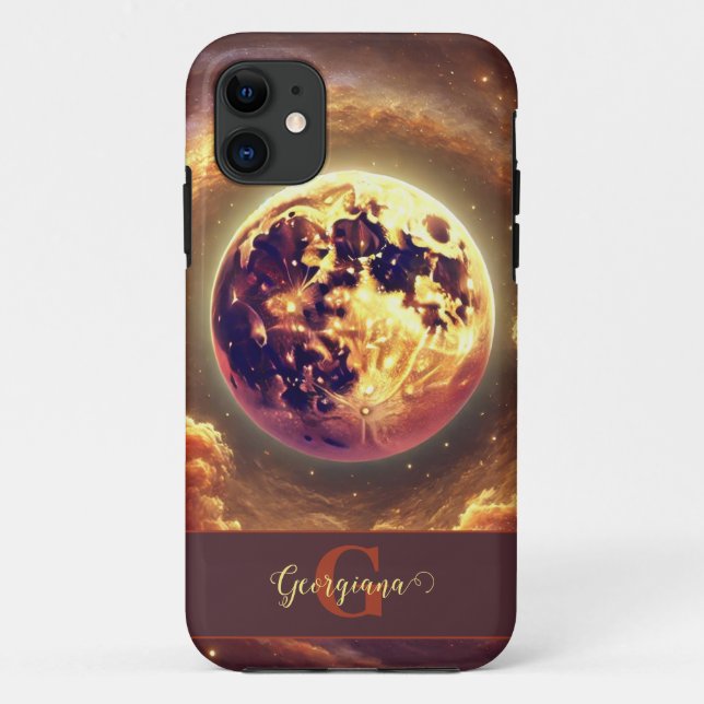 Personalised Autumnal Galaxy Harvest Moon Case-Mate iPhone Case (Back)