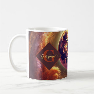 Personalised Autumnal Galaxy Harvest Moon Coffee Mug