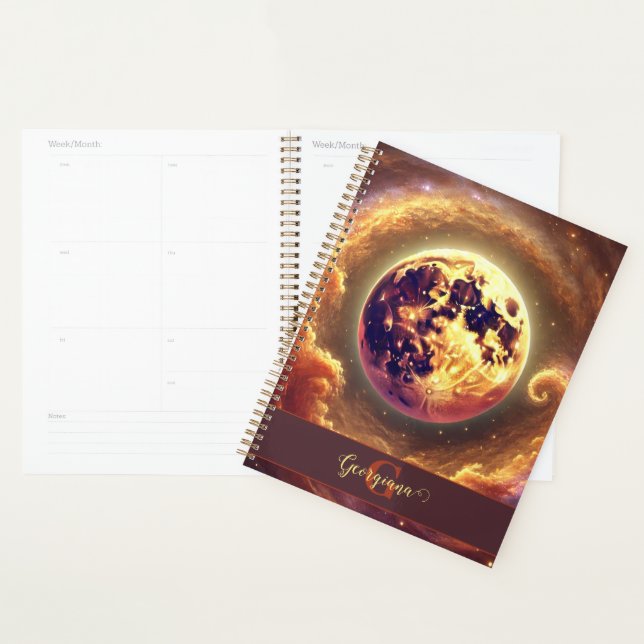 Personalised Autumnal Galaxy Harvest Moon Planner (Display)