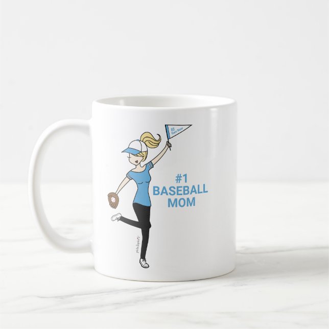 Personalised Avatar #1 Baseball Mum Coffee Mug (Left)