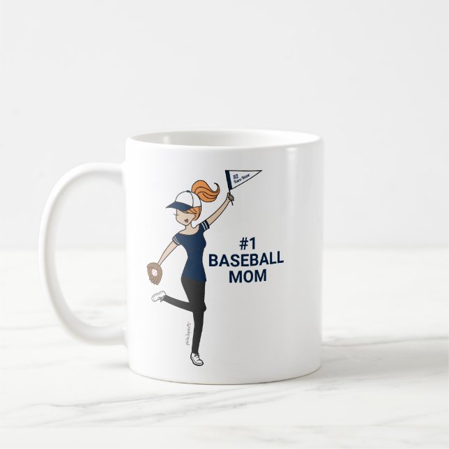 Personalised Avatar #1 Baseball Mum Coffee Mug (Left)
