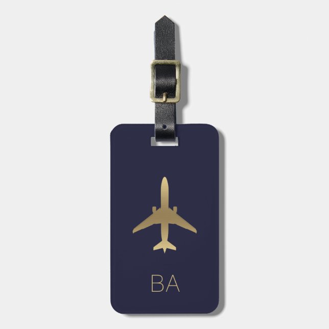 Personalised Aviation Aeroplane Luggage Tag (Front Vertical)