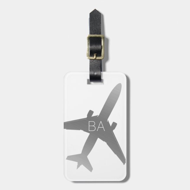 Personalised Aviation Aeroplane Luggage Tag (Front Vertical)