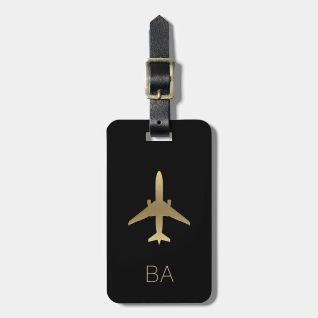 Personalised Aviation Aeroplane Luggage Tag (Front Vertical)