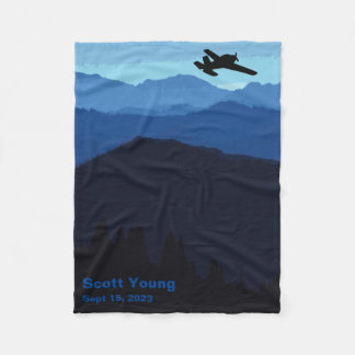 Personalised Aviation Blanket over Mountains