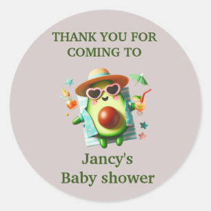 Personalised Avocado Baby Shower / Classic Round Sticker