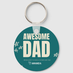 Personalised Awesome Dad Fathers Day keychain