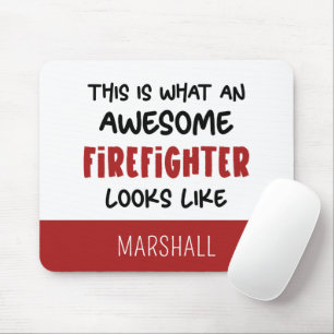 Personalised Awesome Firefighter Funny Firefighter Mouse Mat