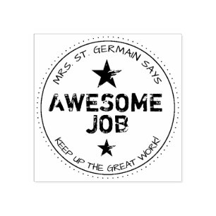 Personalised Awesome Job Rubber Stamp