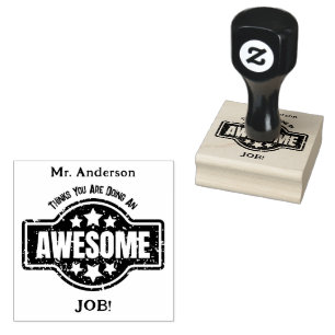 Personalised Awesome Job Teacher Name Rubber Stamp