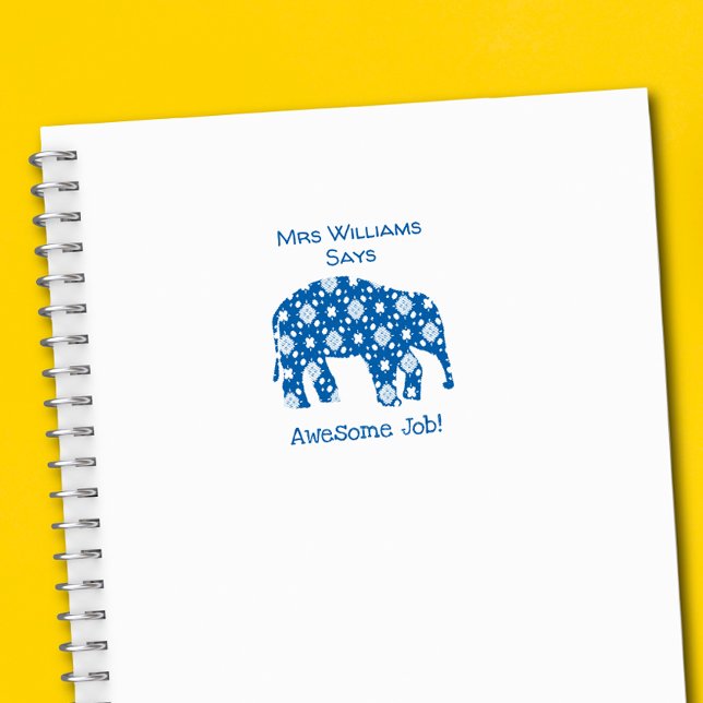 Personalised Awesome Job Teacher Stamp Elephant (Creator Uploaded)