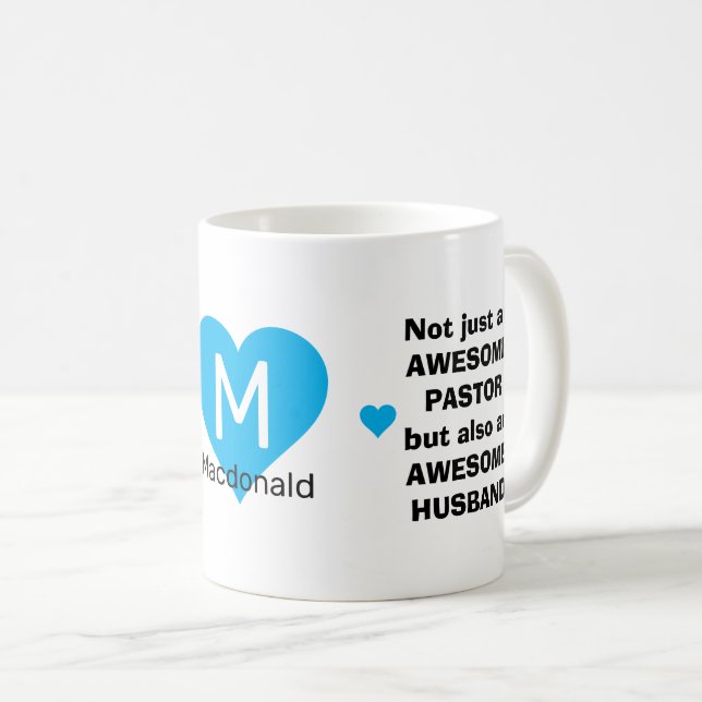 Personalised AWESOME PASTOR AWESOME HUSBAND Coffee Mug (Front Right)