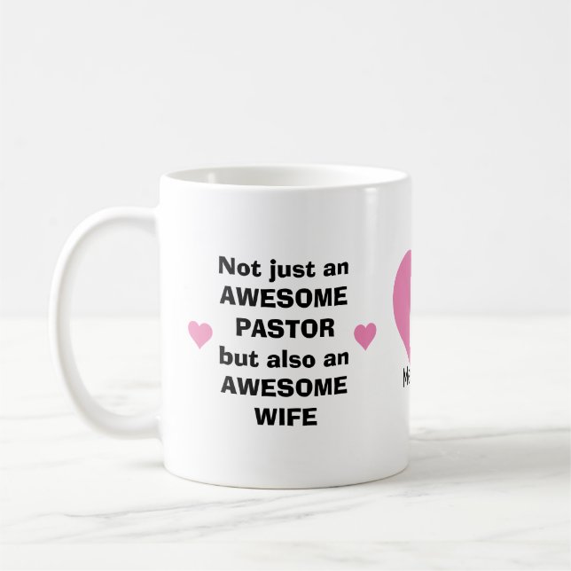 Personalised AWESOME PASTOR AWESOME WIFE Coffee Mug (Left)