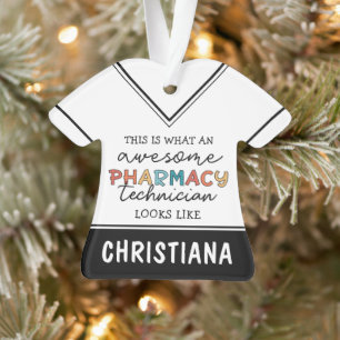 Personalised Awesome Pharmacy Tech Funny  Ornament