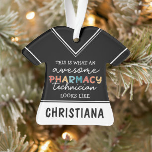 Personalised Awesome Pharmacy Tech Funny Ornament