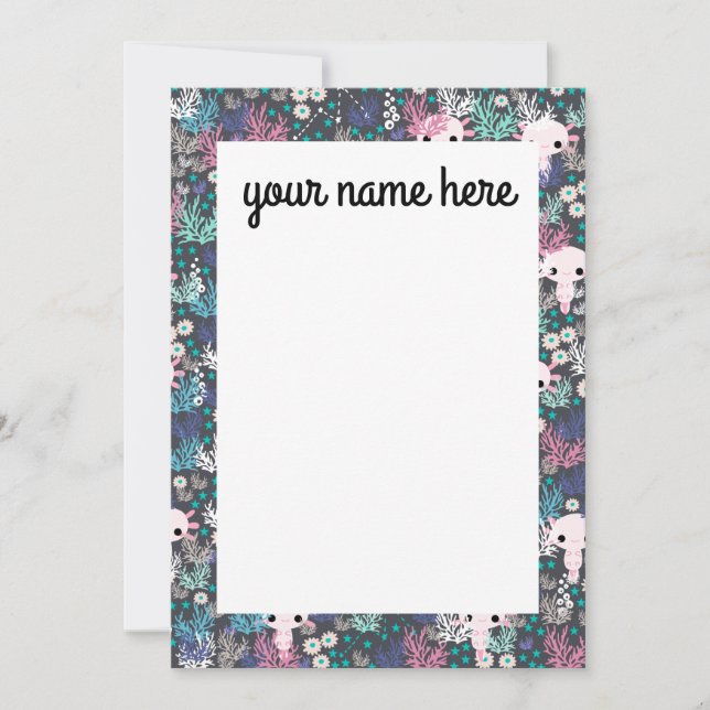 Personalised Axolotl Notecards (Front)