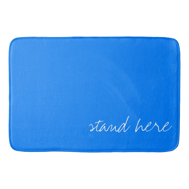 Personalised Azure Blue Bath Mat (Front)