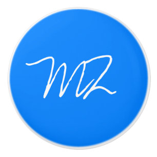Personalised Azure Blue Ceramic Knob
