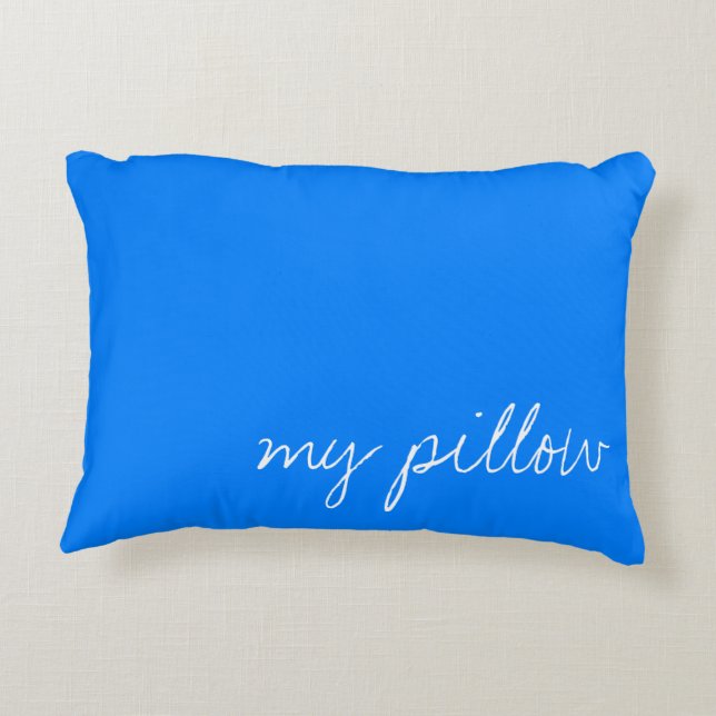 Personalised Azure Blue Decorative Cushion (Back)