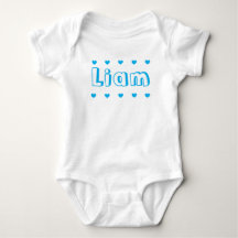 Personalised Azure Blue Heart Boy Name
