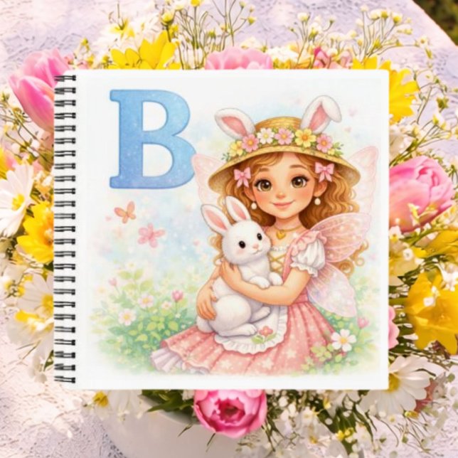 Personalised B Bunny Name Gift for Girls Notebook (Creator Uploaded)